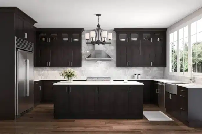 midnight java shaker espresso kitchen cabinets