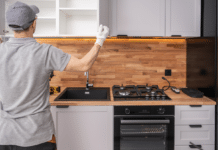 cabinetmaker finishing kitchen installation