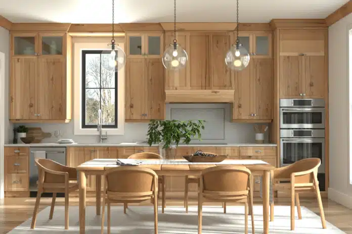 carolina hickory shaker kitchen cabinets