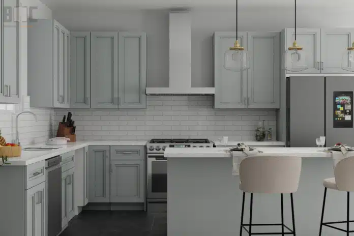 grey solid wood kitchen cabinets trend