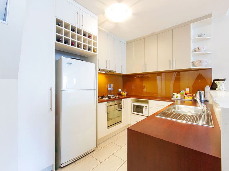 u-shaped kitchen layout with pantry