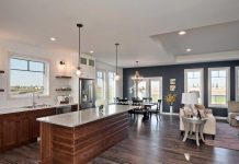 budget friendly kitchen revamp with an accent wall