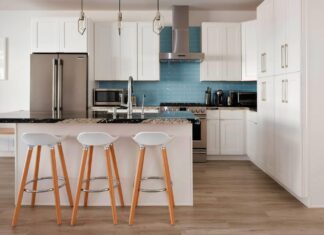 Aesthetic Dynamics of White Shaker Cabinets white-shaker-cabinets-island-with-stools