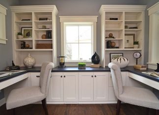 How to Choose the Right Cabinets for Your Home Office home-office-white-shaker-cabinets