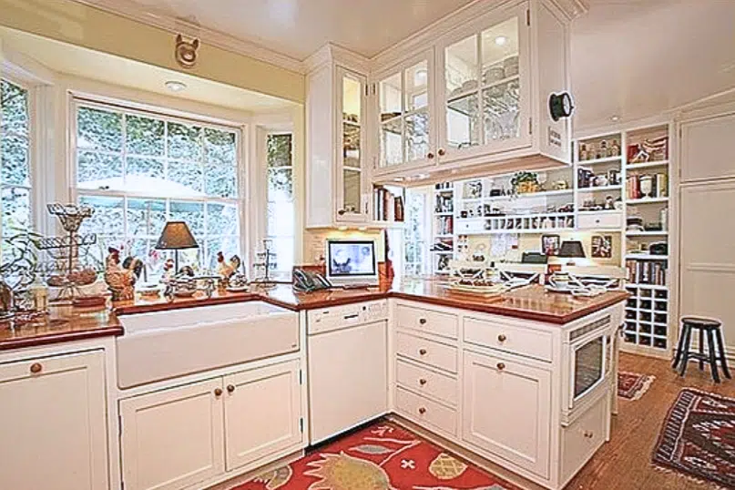 taylor swift white shaker kitchen in california