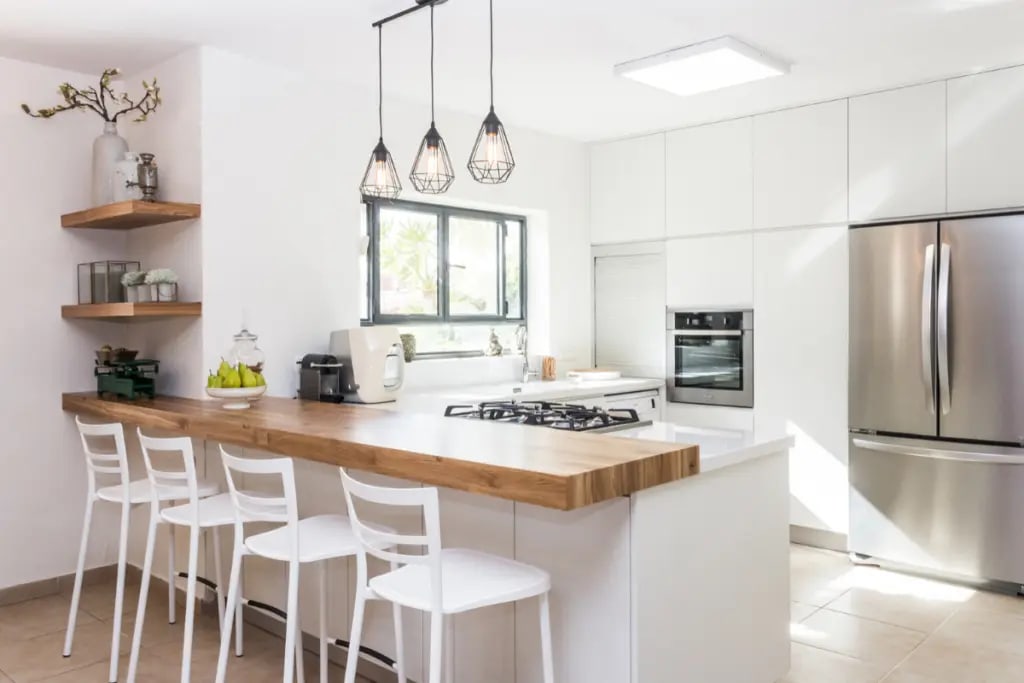 White Kitchen Cabinets Brings in More Natural Light