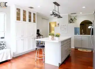 Shaker Style Cabinets Door Styles And Design Tips white shaker with a kitchen island