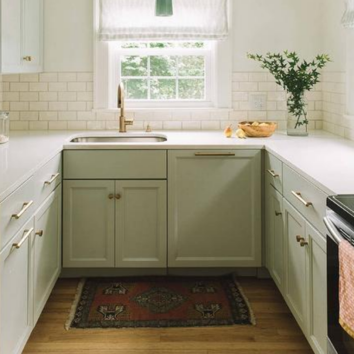 light green shaker cabinets design for kitchen