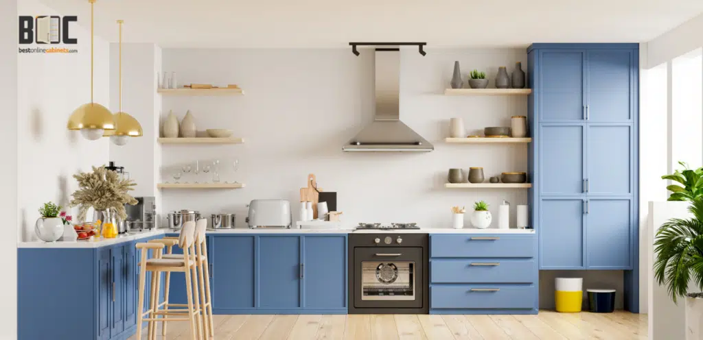 blue slim shaker - kitchen popular color and trends