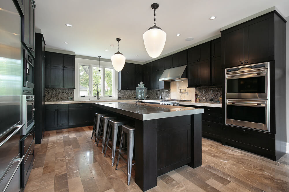 black cabinets with shaker style doors