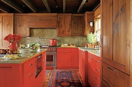 shaker kitchen popular colors - red shaker kitchen cabinets