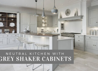 Anything But Neutral Kitchen With Grey Shaker Cabinets neutral kitchen with grey shaker cabinets