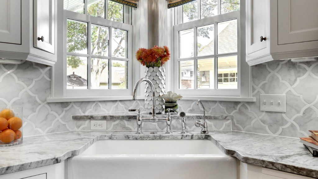 beautiful backsplash for a modern look with shaker style cabinets