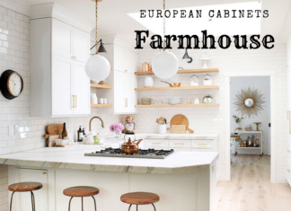 Farmhouse-Style With European Kitchen Cabinets farmhouse style