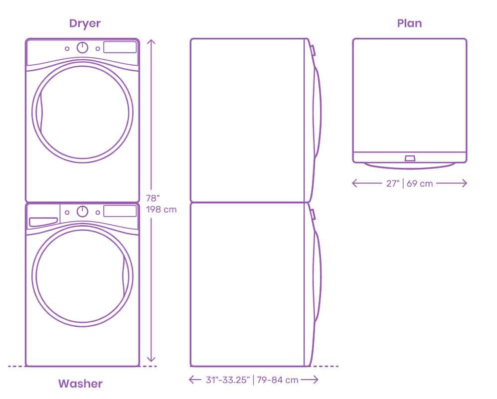 LAUNDRY ROOM FRONT LOAD STACKABLE WASHER DRYER