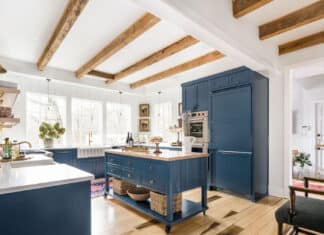 Are Custom Cabinets Worth It blue custom kitchen cabinets