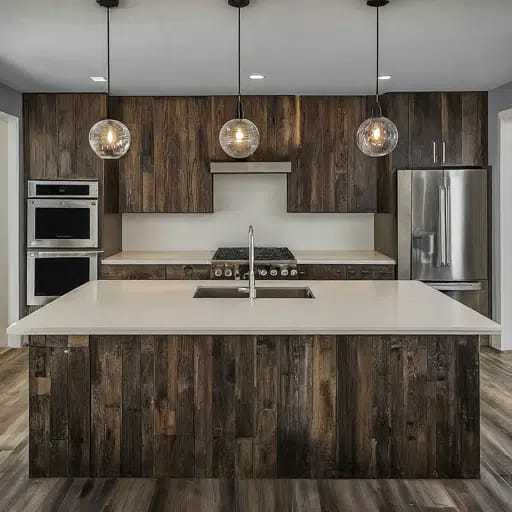 Dark wood cabinets for a rich and sophisticated look