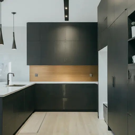 Dark grey Modern European-style cabinets