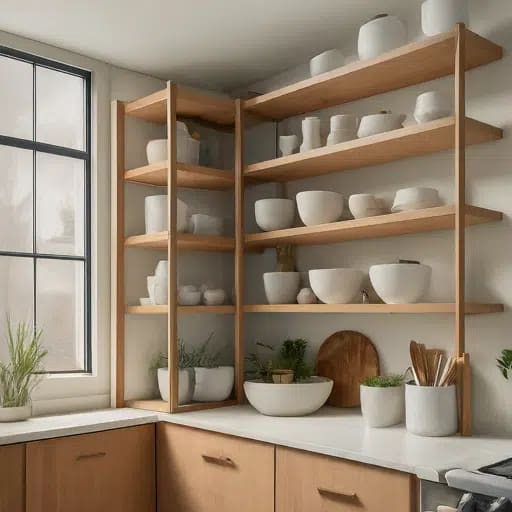  Open shelving with stylish displays