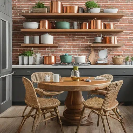 Brick accent wall, infusing a touch of industrial charm and texture