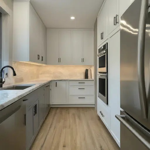 Galley Kitchen Layouts with Accent Lighting