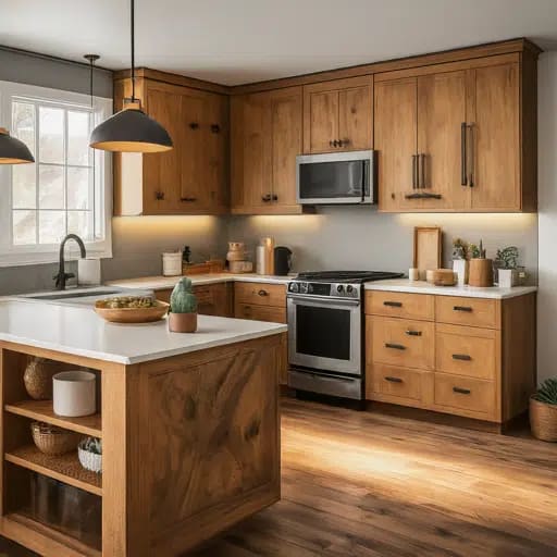 Oak cabinets offering a timeless and elegant look