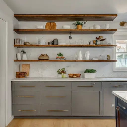 Kitchen ideas with open shelves area