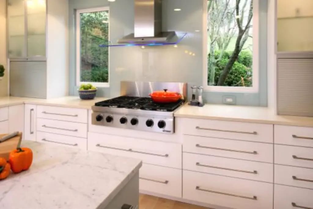 Contemporary Kitchen with cooktop