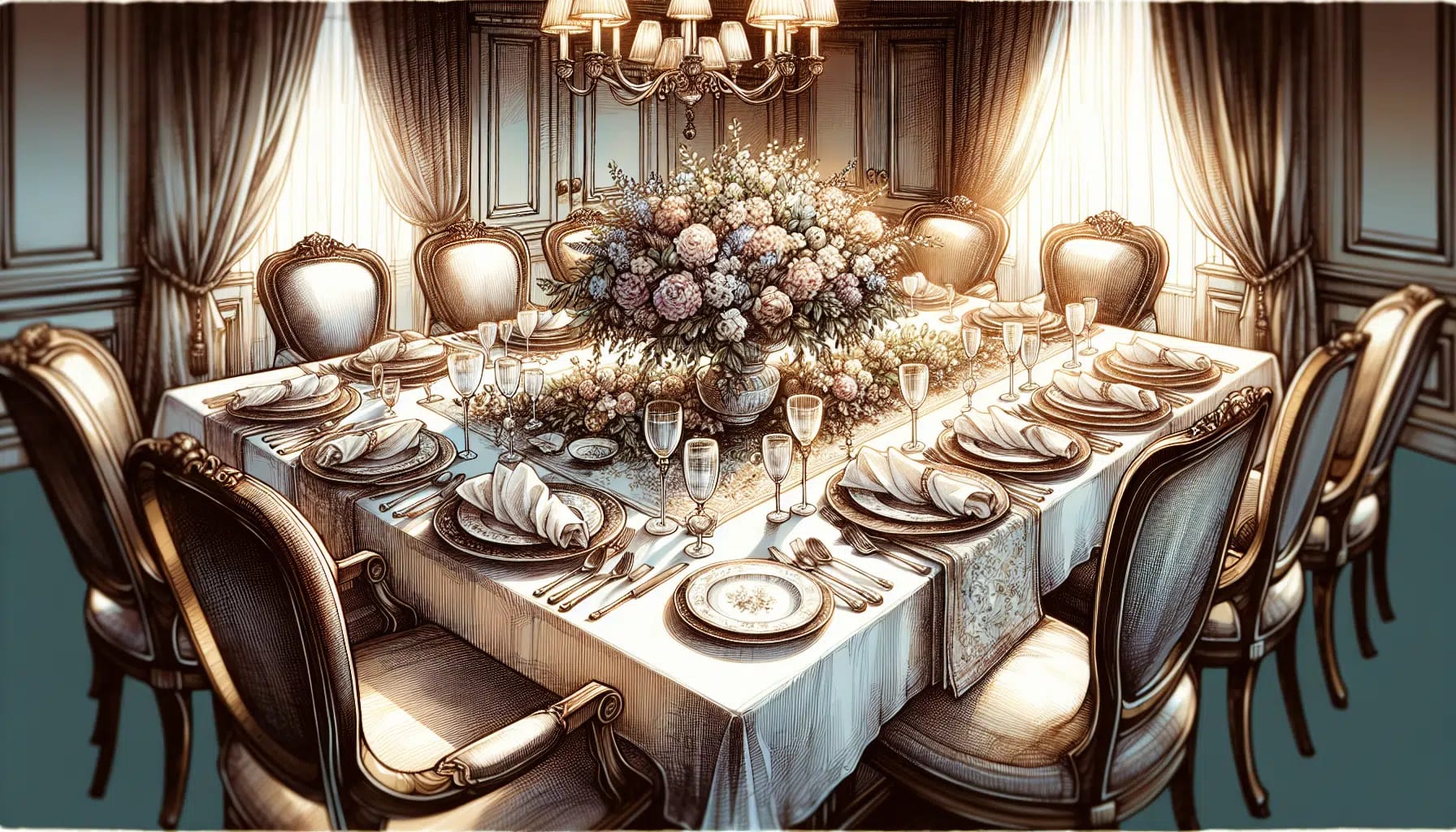 Elegant dining table for family gatherings