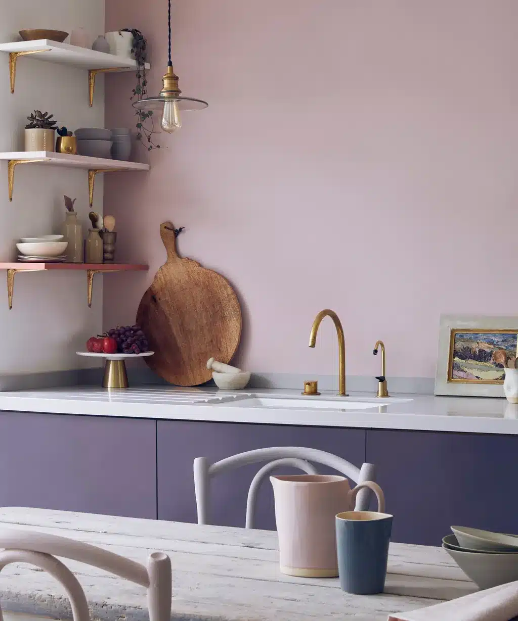 grown up take on pink paint on kitchen