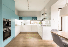 modern kitchen design bold colors