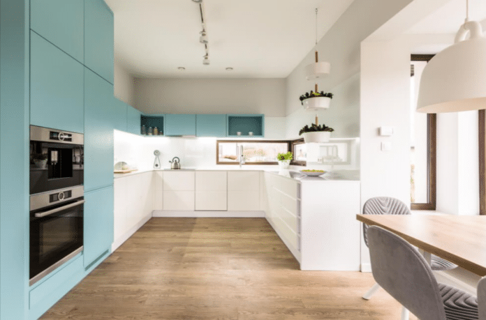 modern kitchen design bold colors
