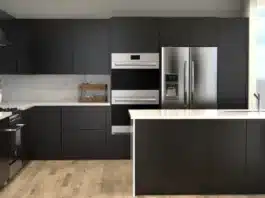 Popular Built-In Appliance For a Sleek Kitchen boc matte black rta european flat panel modern kitchen cabinets