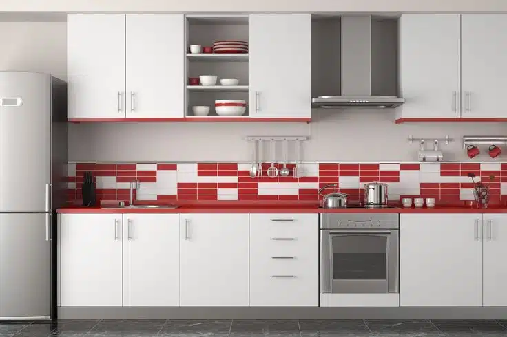 white and red backsplash combo