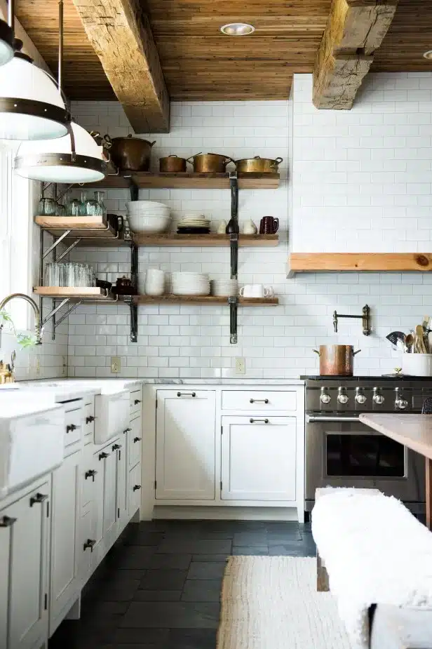 black and white combo of cabinets and hardware