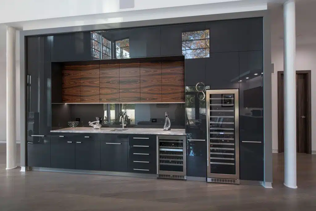 custom contemporary kitchen bar cabinets