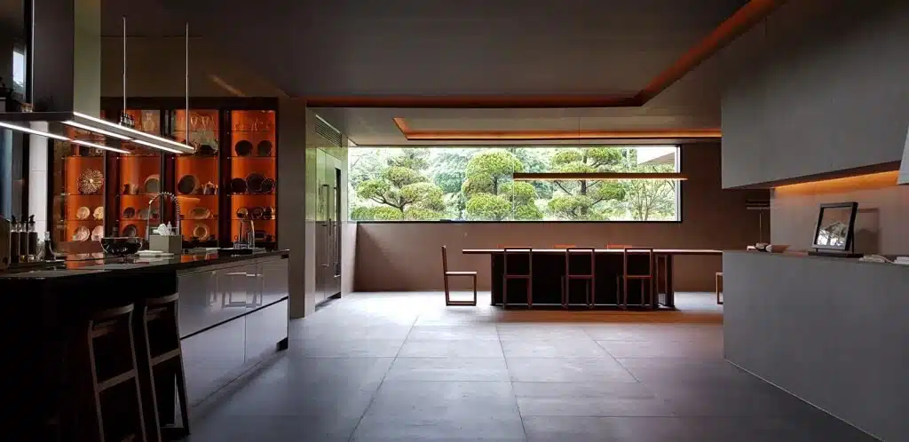 industrial style kitchen design featured in the parasite movie