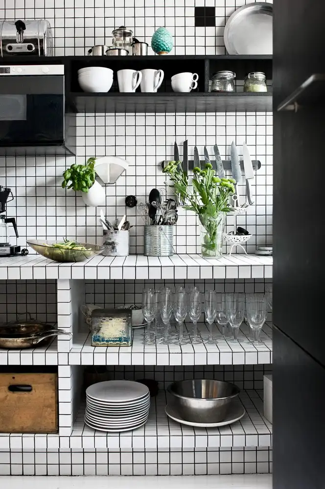 tile backsplash for industrial style kitchen design