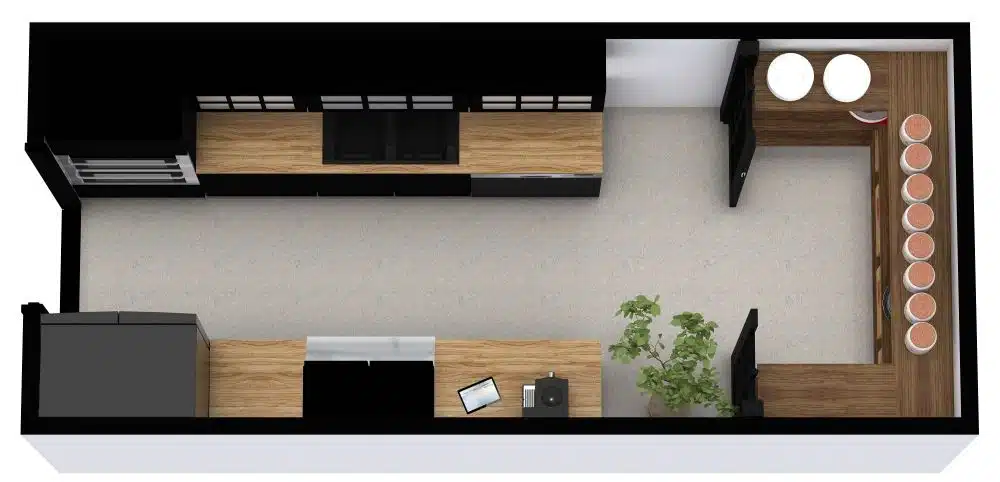 galley kitchen layout by room sketcher