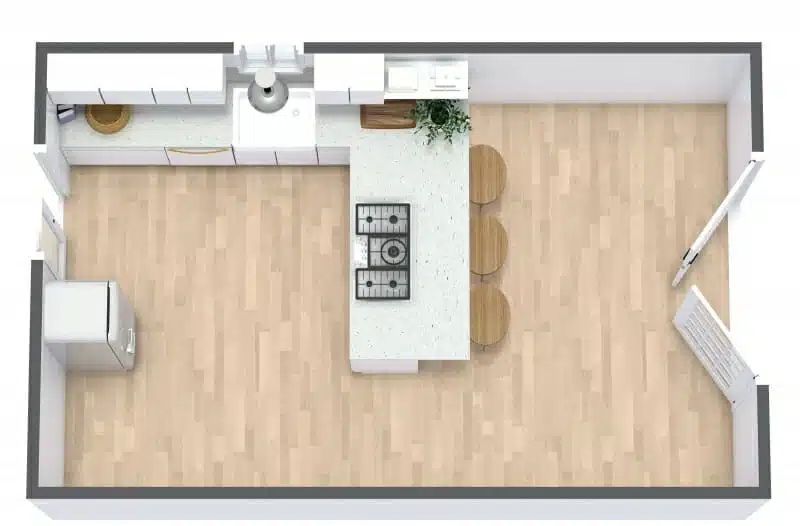 l-shape kitchen layout with peninsula