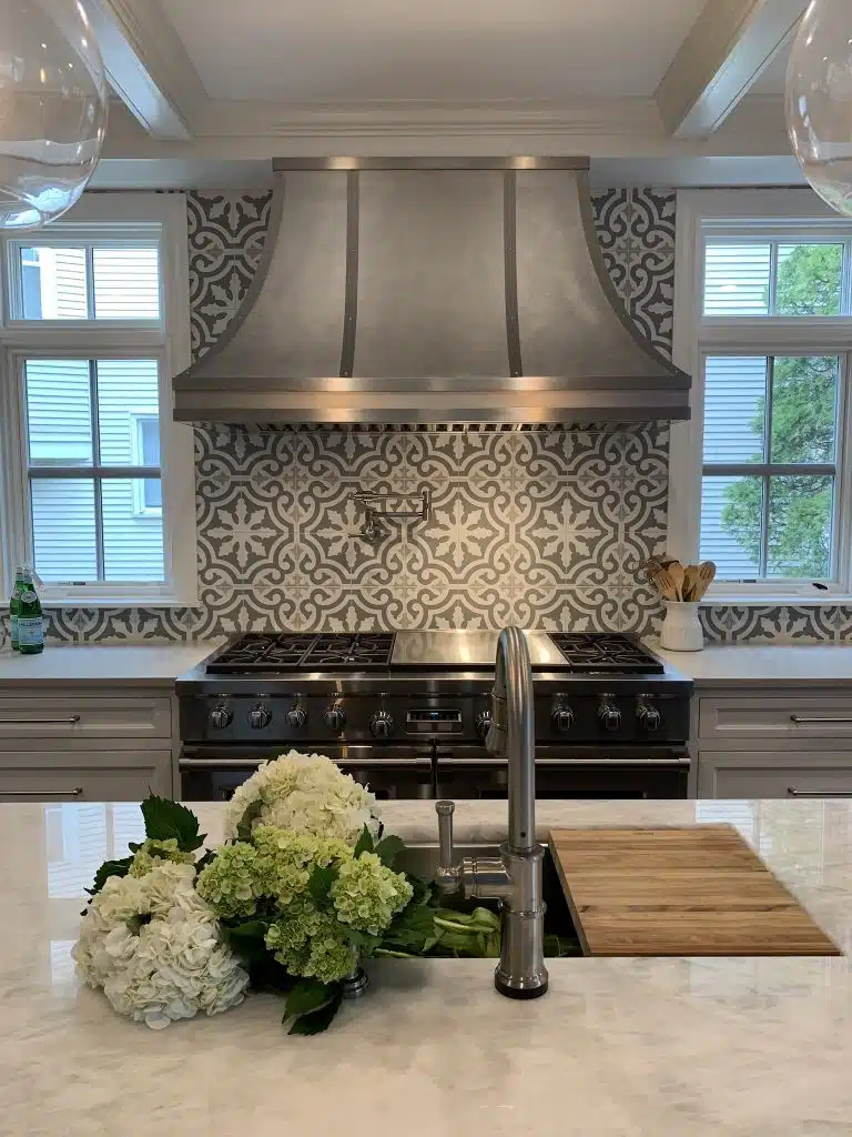 custom dark gray stainless steel range hood