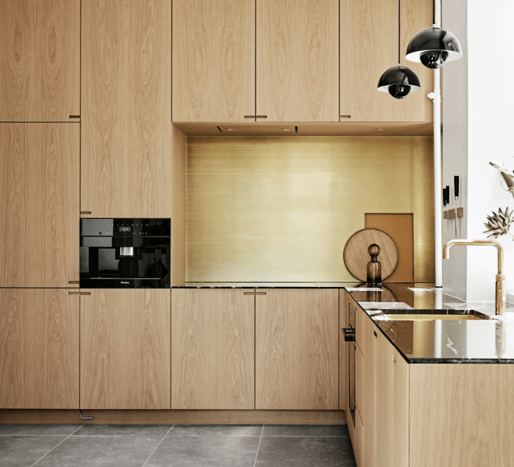 expressive dark wood cabinet surface