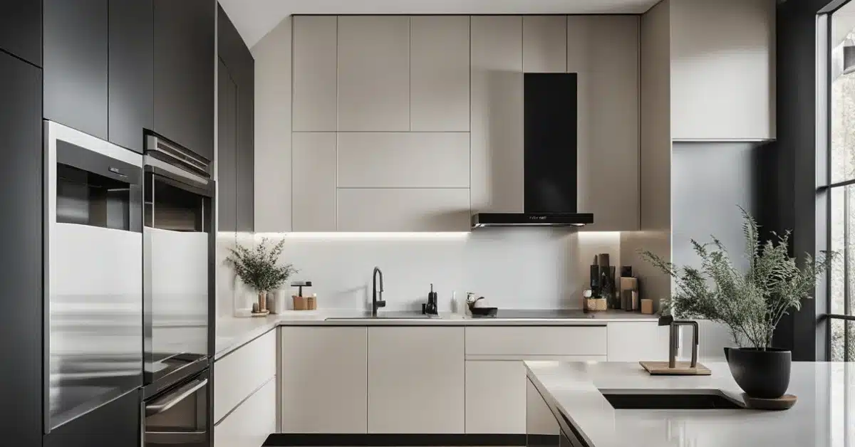 clean aesthetics of modern minimalist kitchen