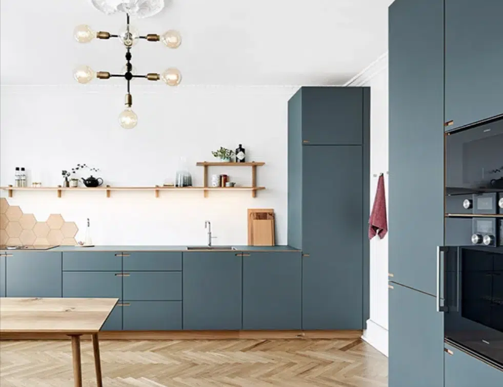 oak and slate grey kitchen