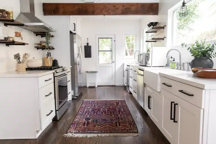 galley kitchen design separate wet and dry areas