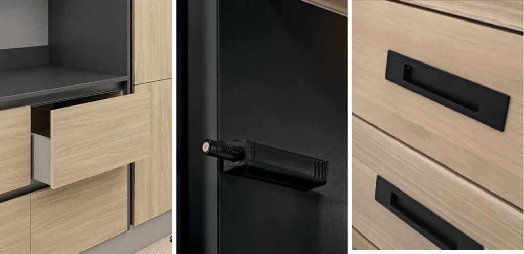 handleless door options for cabinets