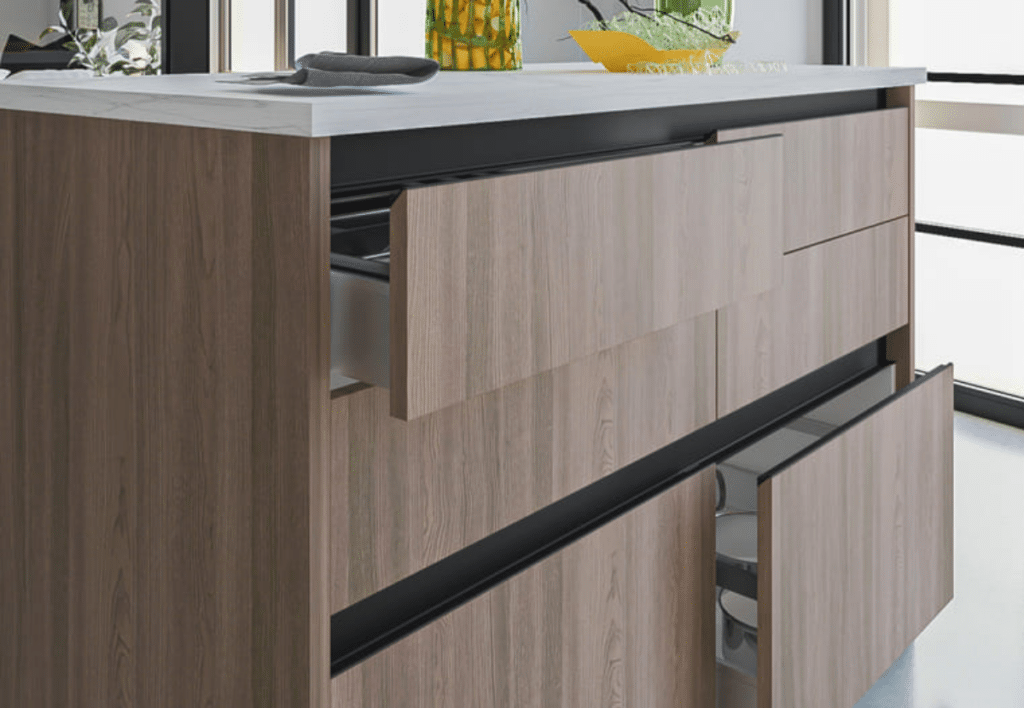 gola profile handleless rail system for modern cabinets