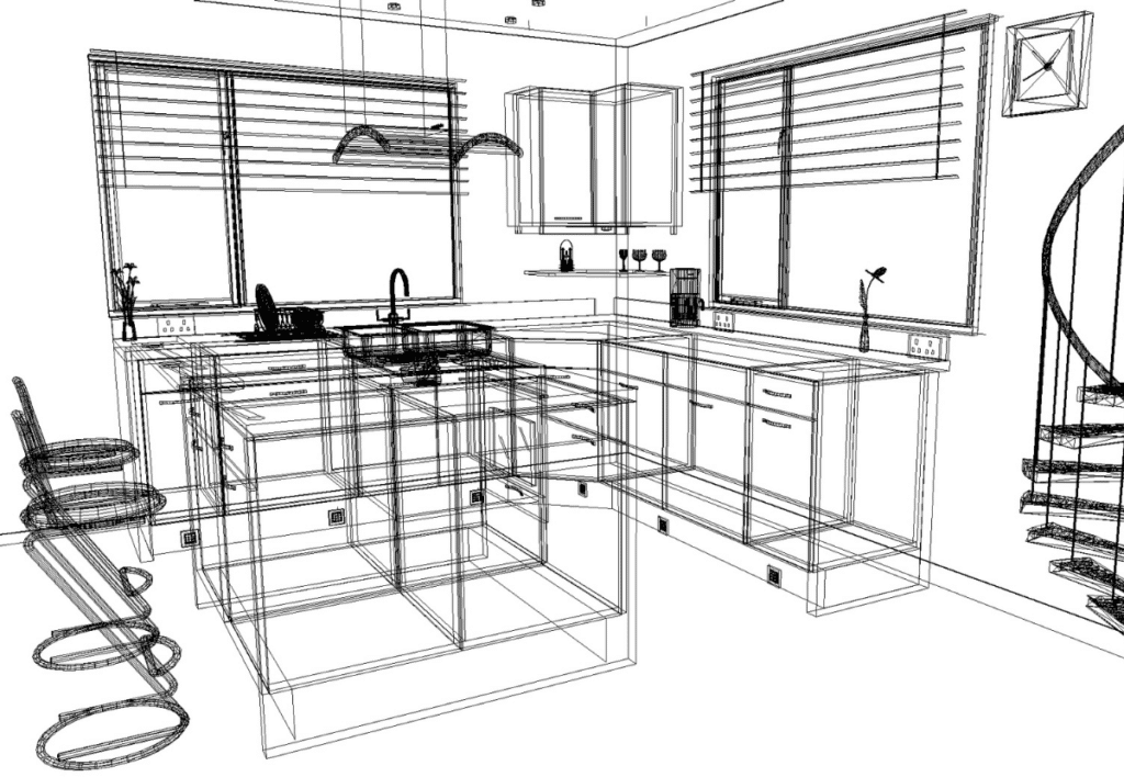 3d kitchen design using cad software program