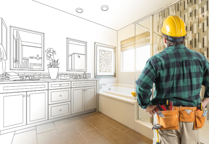a contractor visualizing a kitchen design