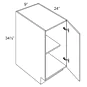 Orlando Ginger Square 9x24 Full Height Door Base Cabinet RTA thumbnail